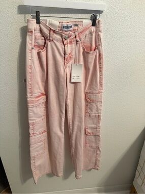 Disclosure Women's Pink Wide-Leg Cargo Jeans